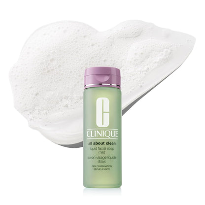 All about Clean Liquid Gentle Facial Cleanser Soap for Dry Combination Skin Types, Mild